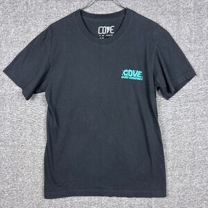 Cove Surf Shirt Mens Medium Black Graphic Short Sleeve Shark Tee USA Made